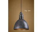17 Aged and Burnished Gray and Brown Single Hanging Light Pendant