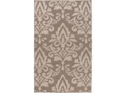 9 x 13 Extravagant Floral Scheme Mocha Brown and Taupe Wool Area Throw Rug