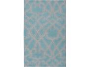 5 x 8 Transcendent Composition Teal Blue and Gray Hand Woven Reversible Wool Area Throw Rug