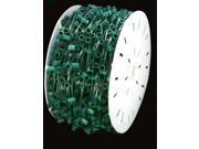 1000 Commercial C7 Christmas Light Socket Set Spool 12 Spacing Green Wire
