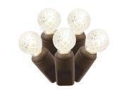 Set of 100 Warm White Commercial Grade LED G12 Berry Christmas Lights 4 Spacing Brown Wire