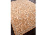 5 x 8 Burnt Orange and Sandy Tan Transitional Corsica Hand Tufted Oriental Wool Area Throw Rug