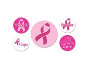 Club Pack of 60 Breast Cancer Awareness Pink Ribbon Button Party Favors