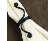 Set of 4 Elegant Twists Black Wrought Iron Napkin Rings 4