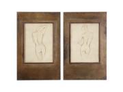 Set of 2 Nude Female Figure Studies Framed Print Wall Art 33