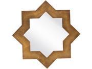 34 Diamond Star Snowflake Finished Wooden Framed Square Wall Mirror