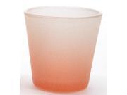 3 Basic Luxury Ombre Peach Melba Frosted Glass Tea Light Candle Holder