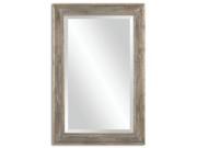 35.5 Masculine Beveled Rectangular Mirror with Burnished Pine Wood Frame
