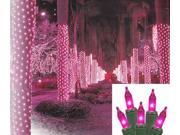 2 x 8 Pink LED Net Style Tree Trunk Wrap Christmas Lights Green Wire