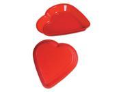 Club Pack of 24 Glossy Red Heart Disposable Plastic Casino Party Snack Trays 12