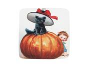 Pack of 8 Absorbent Cat and Pumpkin Halloween Print Cocktail Drink Coasters 4