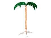 4.5 Deluxe Tropical Holographic LED Rope Lighted Palm Tree with Amber Trunk