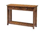 34 Bartek Honey Weathered Hardwood and Aged Brass Knobs Console Table