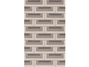 5 x 8 Building Bricks Olive Gray Beige and Gray Hand Woven Shed Free Reversible Wool Area Throw Rug