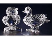 Club Pack of 12 Icy Crystal Decorative Owl and Duck Figurines 3