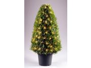 42 Pre Lit Artificial Potted Upright Juniper Tree 100 Clear Lights