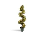 60 Pre Lit Potted Artificial Juniper Spiral Topiary Tree Clear Lights