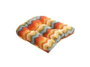 Panama Wave Rainbow Chevron Zig Zag Striped Cotton Chair Cushion 19 x 19