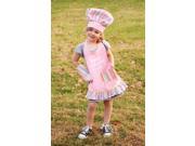 3 Piece Queen Royal Pink Embroidered Girl s Chef Apron Hat and Pot Holder Set