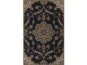 9 x 12 Claudius Sepia Taupe and Slate Blue Hand Tufted Wool Area Throw Rug