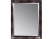 46 Charcoal Finished Wooden Framed Beveled Rectangular Wall Mirror