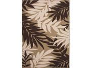 5.5 x 7.5 Fern Chocolate Ivory White and Sandy Brown Area Throw Rug