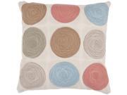 18 Persimmon Pink Geometric Floral Applique Decorative Throw Pillow