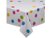 Vibrant Colorful Polka Dots Decorative Table Cloth 84 x 60