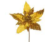 11 Elegant Gold Velveteen Artificial Christmas Poinsettia Flower Pick