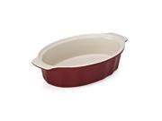 10 Cherry Red and Cream Oblong Side Dish for Baking and Serving