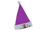 17.5 Disney Frozen Elsa Anna and Olaf Purple Christmas Santa Hat with White Trim