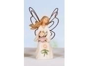 Set Of 4 September Monthly Angel With Aster Figurines 49309