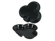 Club Pack of 24 Glossy Black Disposable Plastic Casino Party Snack Trays 12