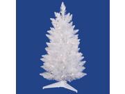 2.5 Pre Lit LED White Sparkle Spruce Pencil Artificial Christmas Tree Clear