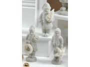 Pack of 6 Winter White Beaded Santa Claus Christmas Figures