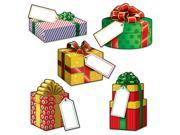 Club Pack of 240 Festive Multicolor Mini Christmas Gift Cutout Decorations 4 5