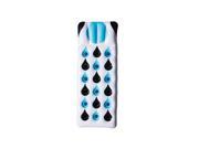 74 Sky Blue Black and White Tear Drop Inflatable Water or Swimming Pool Mattress Lounge