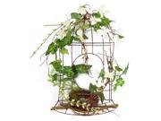 14 White Artificial Dogwood Flowers and Ivy Table Top Birdcage Decoration