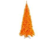 7.5 Pre Lit Orange Fir Slim Artificial Halloween Christmas Tree Orange Lights