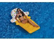 74 Novelty Yellow and White Ice Cream Cone Inflatable Swimming Pool Floating Lounge Raft