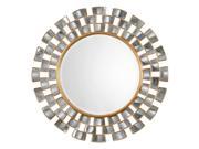 39 Convex and Concave Hand Forged Antiqued Gold Leaf Round WallMirror