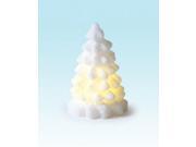 4 Winter Frost LED Flameless Wax Glittered Christmas Tree Candles