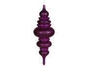 23 Matte and Glitter Purple Commercial Shatterproof Finial Christmas Ornament