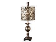 32 Antiqued Aluminum Silver Woven Metal Round Drum Shade Buffet Table Lamp