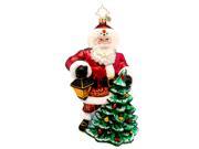 Christopher Radko Glass Lighting the Season Santa Christmas Ornament 1017103