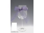 Set of 4 Jolie Tall Wine Drinking Glasses with Solid White Bows 16 ounces