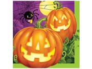 Club Pack of 192 Pumpkin Patch Purple Orange and Green 2 Ply Square Luncheon Napkins 6.5