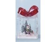 Amusements Red Acrylic Gift Box Christmas Ornament with Inner Santa Scene 3