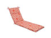 72.5 Laberintos Mango Orange and White Outdoor Patio Chaise Lounge Cushion