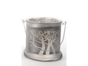 9 Winter Light Frosted Silver Glass Candle Lantern Christmas Decoration